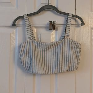 Seersucker Convertible Bandeau Bikini Top